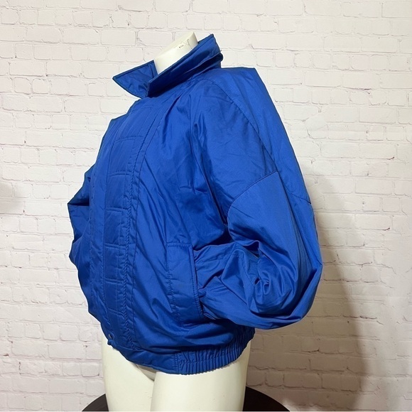 VINTAGE 90s blue Puffer Jacket Large Made in Korea Brand Grizzly GUC - Picture 5 of 16